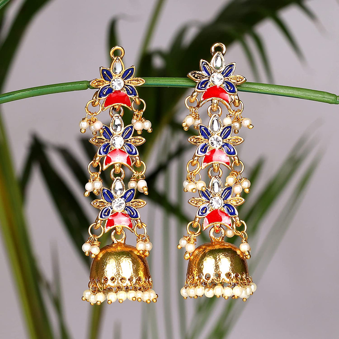 Gorgeous Gold Plated Long Jhumka Earrings