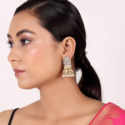 Festival Sale Gold Plated & Pearl Jhumki Earrings for Women