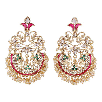 Pearls Gold Tone Traditional Dangle & Pearls Drop Earring