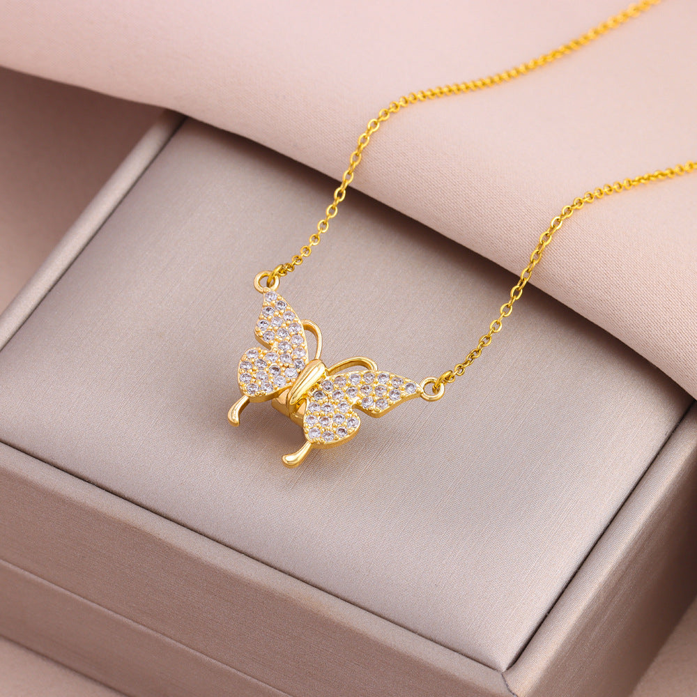 18K Gold Plated Detachable Butterfly Necklace