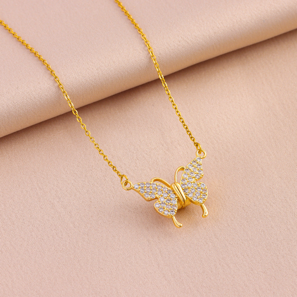 18K Gold Plated Detachable Butterfly Necklace