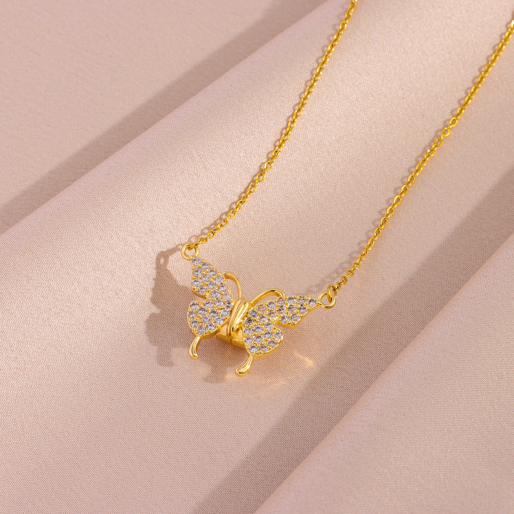 18K Gold Plated Detachable Butterfly Necklace