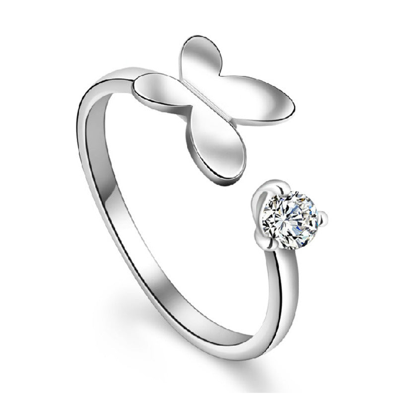 925 Sterling Silver Butterfly Ring Open Size (Adjustable)