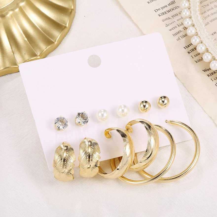 Women Pearl Stud Brass Earring Combo Pack