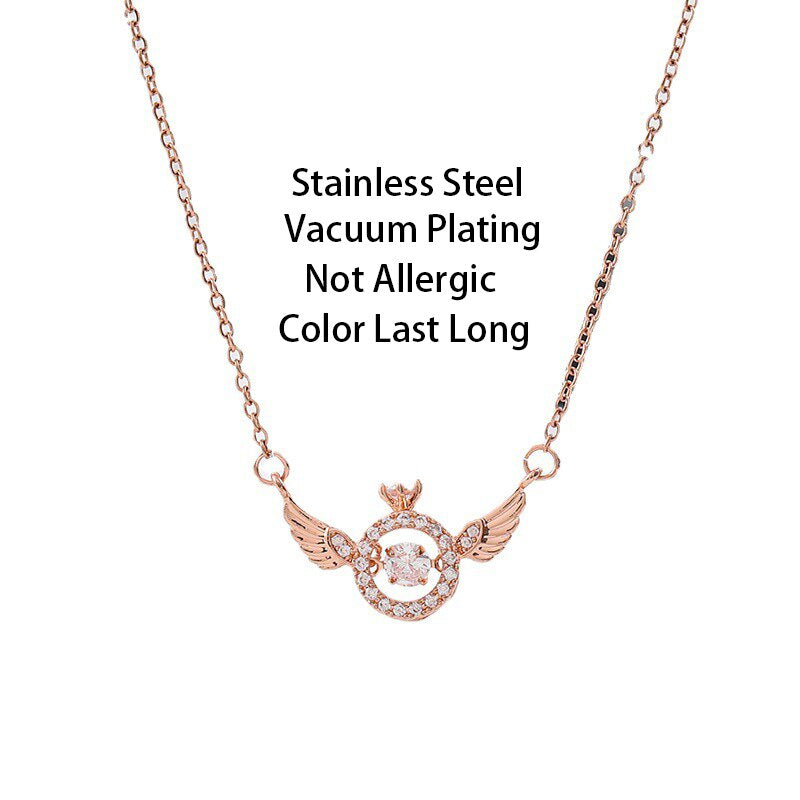 Amazon.com: Fine 14k Yellow Gold Angel Wings Diamond Pendant Necklace, 16