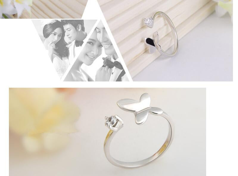 925 Sterling Silver Butterfly Ring Open Size (Adjustable)