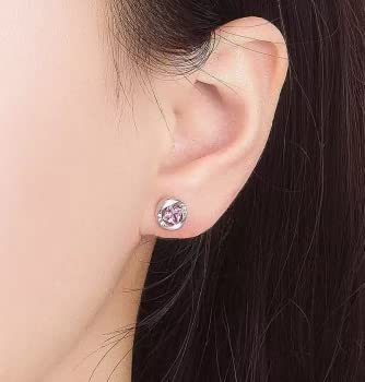 Pink Zircon Stud Earrings for Lady Silver Stud Earrings - Brass Stud Earring