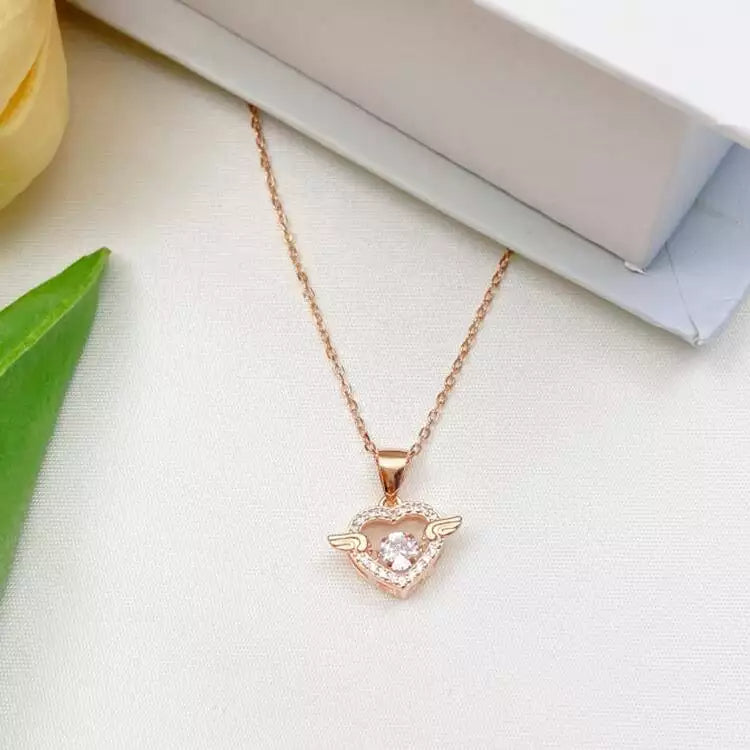 0.26ct TDW Dancing Diamond Necklace in 9ct Rose Gold