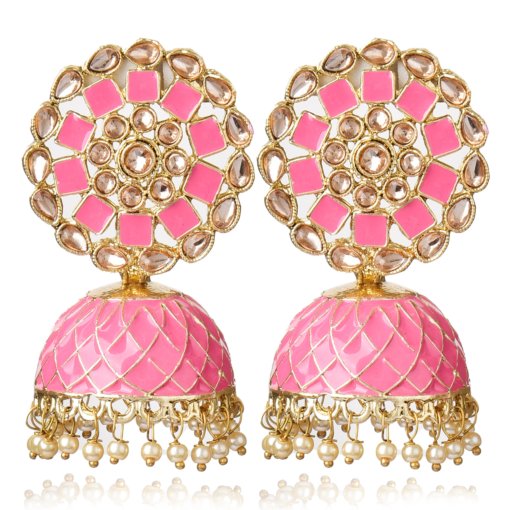 Beautifully Enamelled Traditional Jhumki Earring