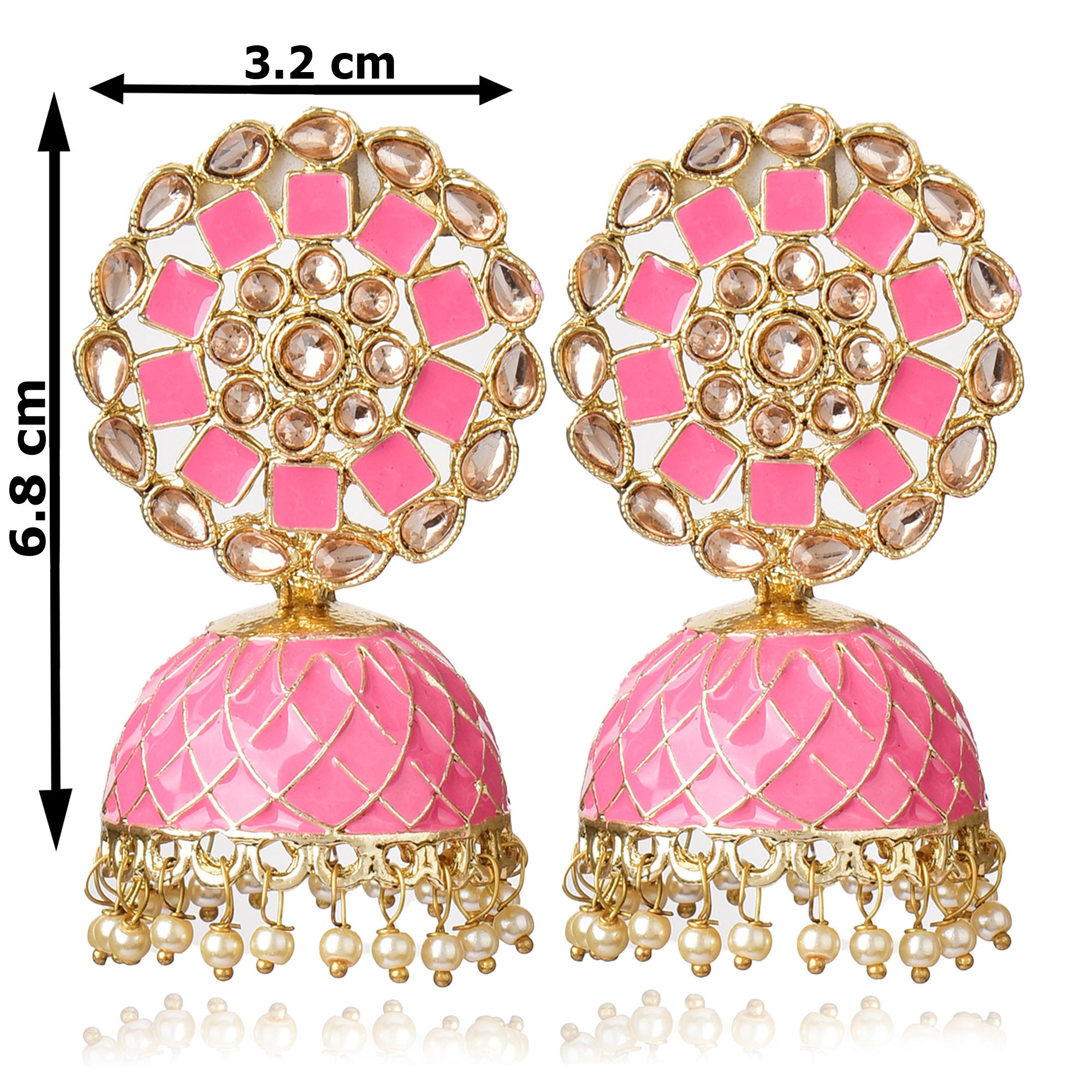 Beautifully Enamelled Traditional Jhumki Earring