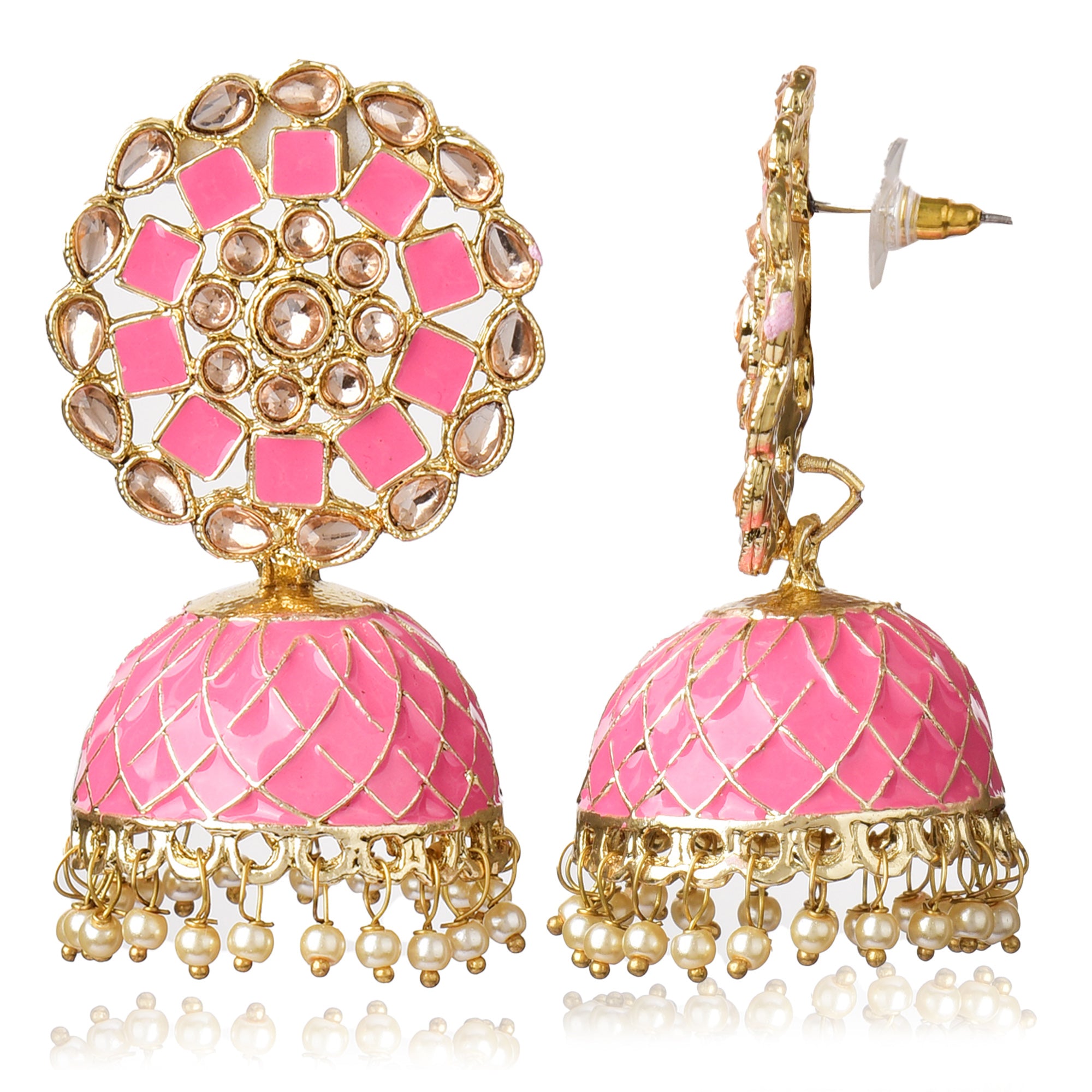 Beautifully Enamelled Traditional Jhumki Earring