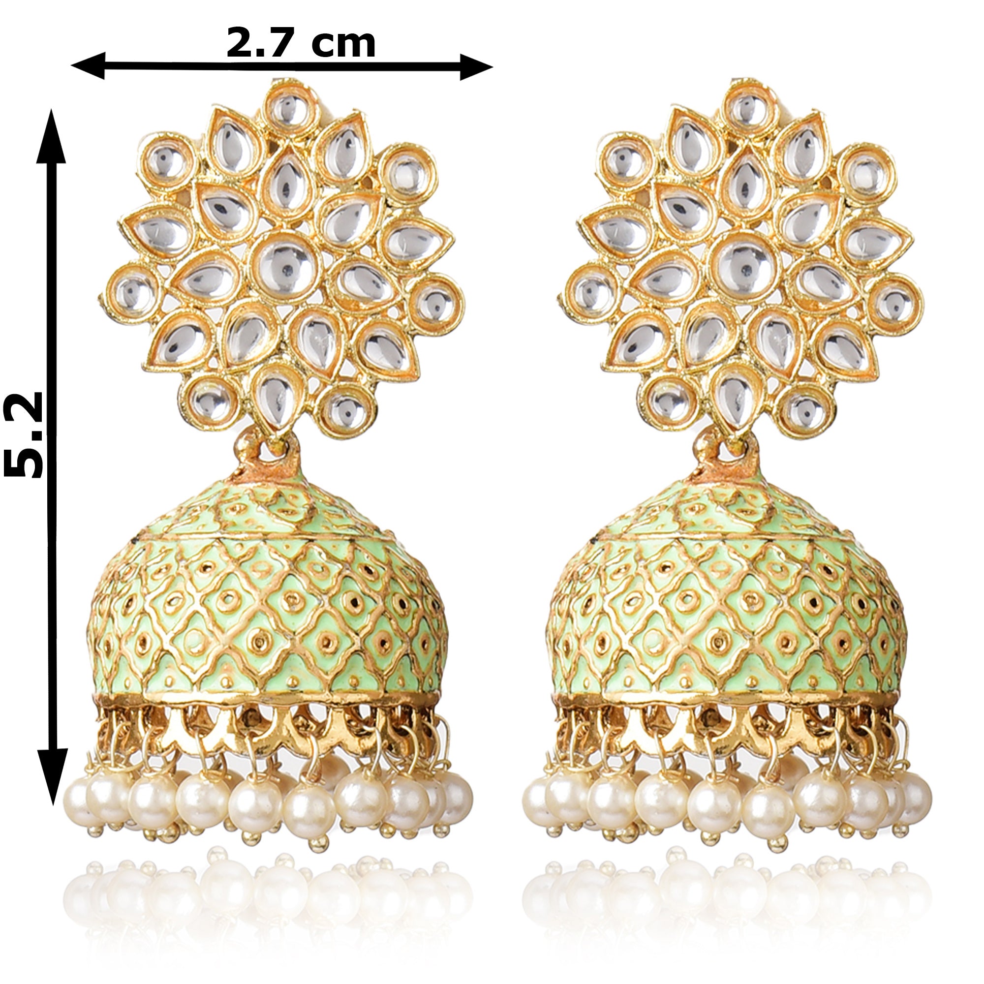 Gold Plated Brass Kundan Stones Earrings