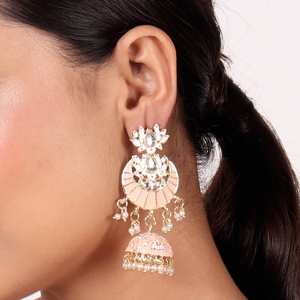 Classic Enamelled Jhumki Earring For Women