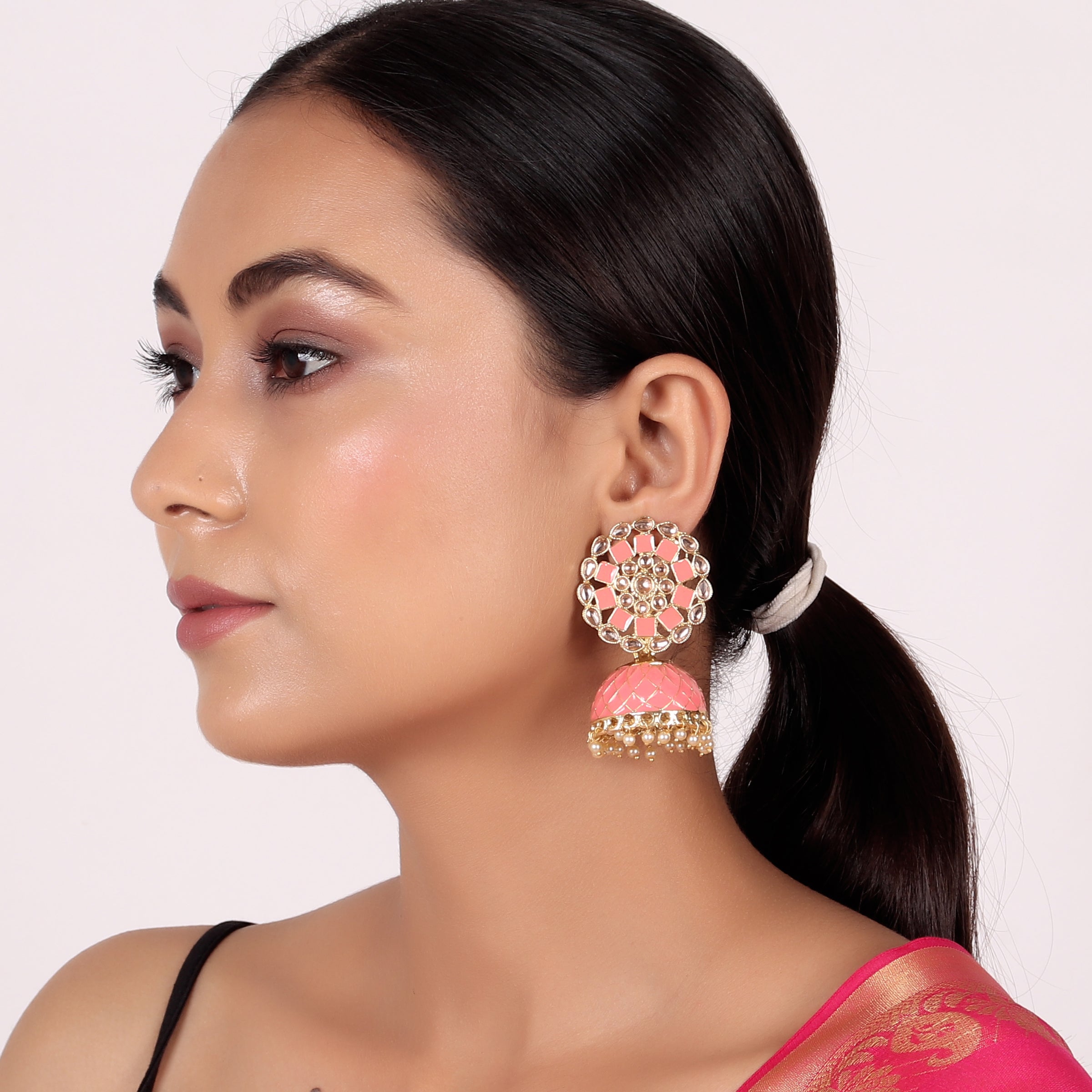 Beautifully Enamelled Traditional Jhumki Earring