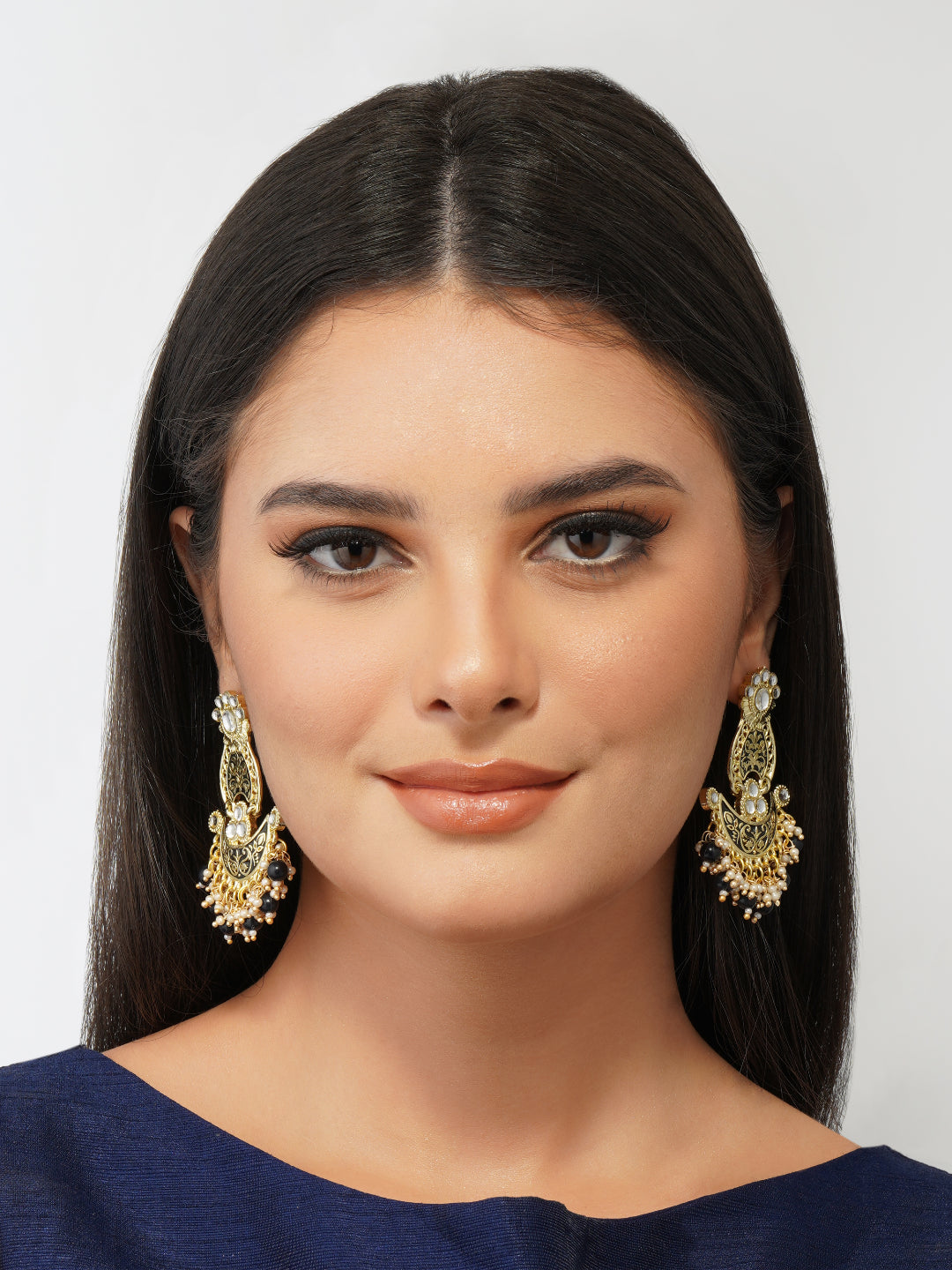 Pearls Enamelling Mutiple Layered Chandbali Earring