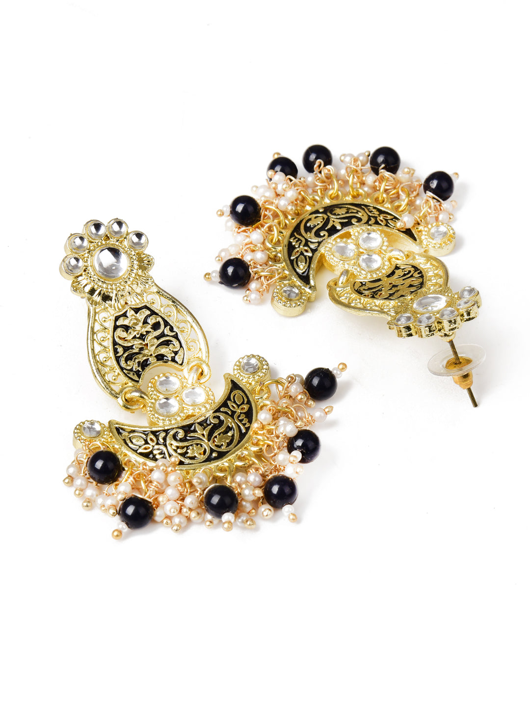 Pearls Enamelling Mutiple Layered Chandbali Earring